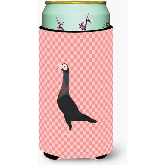Caroline's Treasures English Carrier Pigeon Pink Check Decorative Can Hugger  Tall Boy  Multicolor