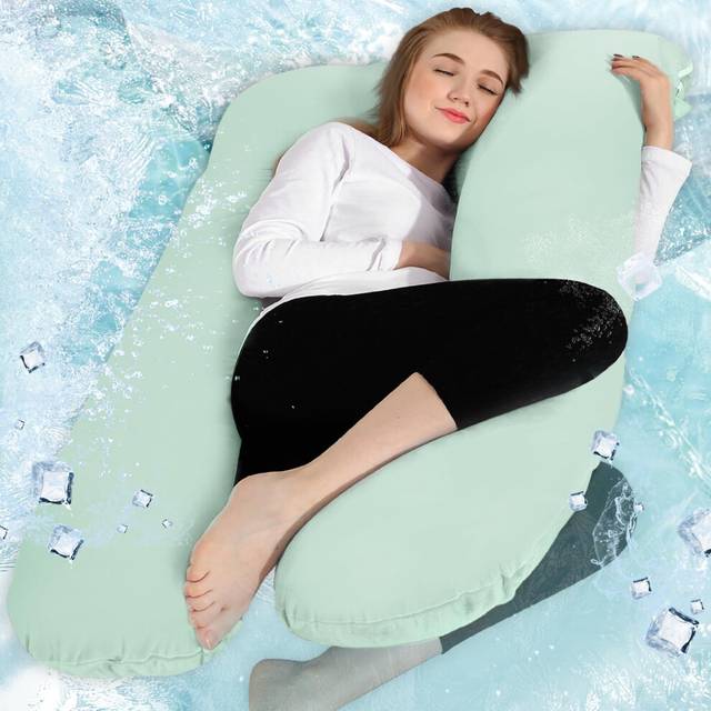 Chilling Home Pregnancy Pillow Cooling,Jersey 55 inches Maternity Pillow for Pregnant Women, Comfortable U Shaped Full Body Pillow Pregnancy Pillows