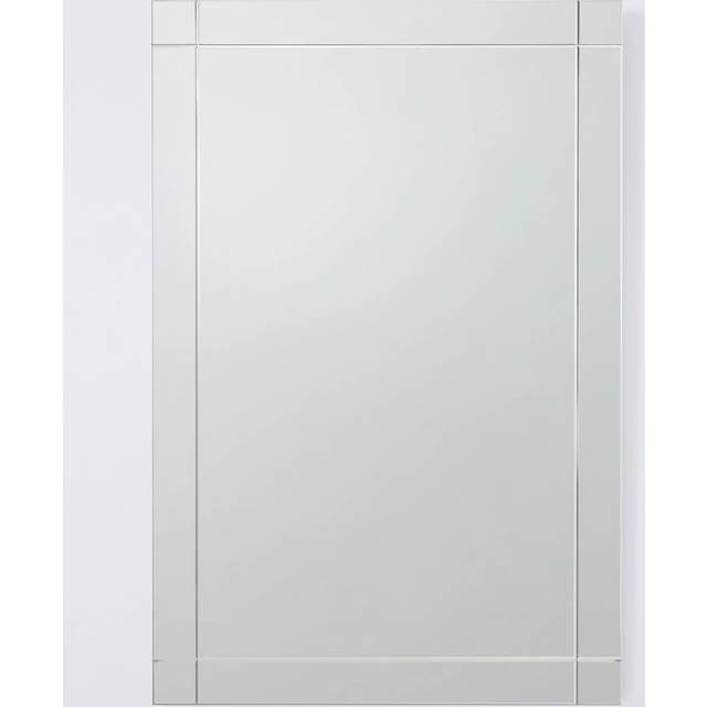 John Lewis Etched Bevelled Glass Rectangular Wall Mirror, 90 x 60cm, Clear