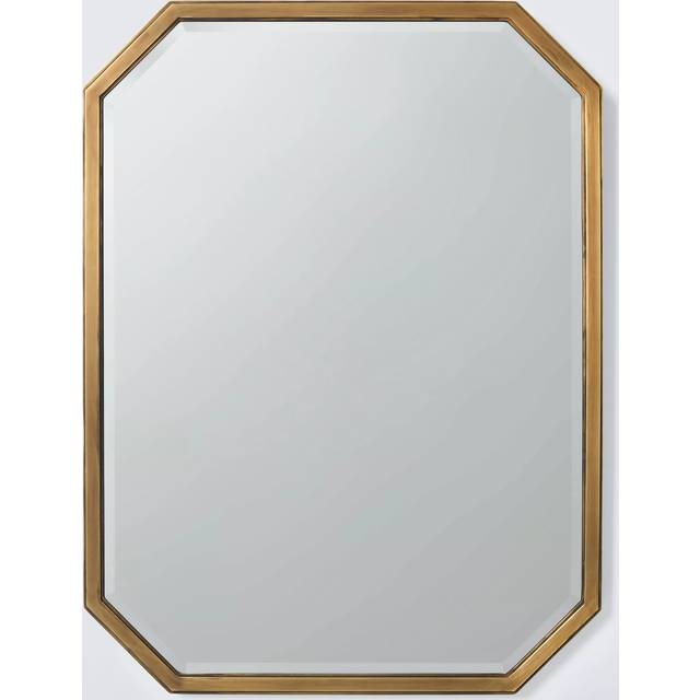 John Lewis Marlborough Metal Wall Mirror, 81 x 61cm, Antique Brass