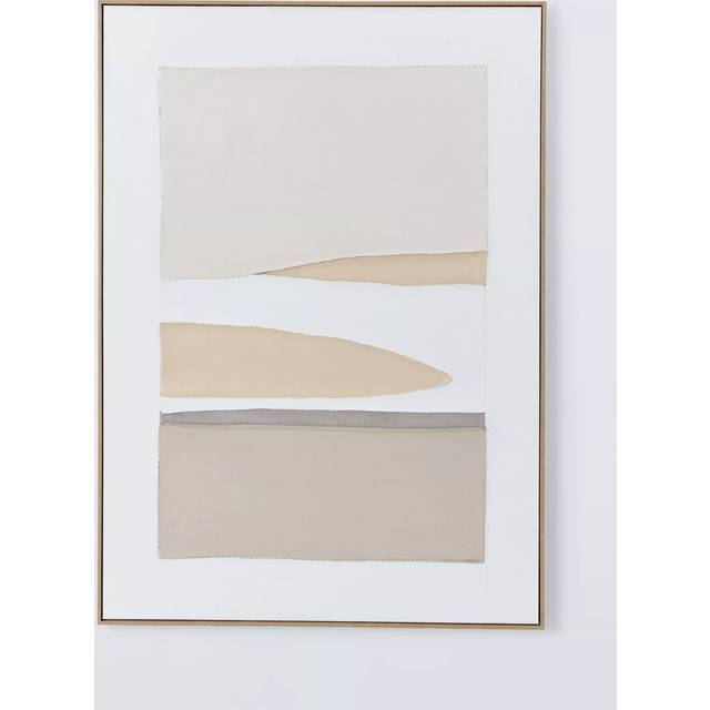 John Lewis 'Gathers Scene' Framed Hand Painted 3D Canvas, Natural