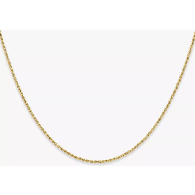 IBB 9ct Yellow Gold Hollow Long Rope Chain Necklace, Gold