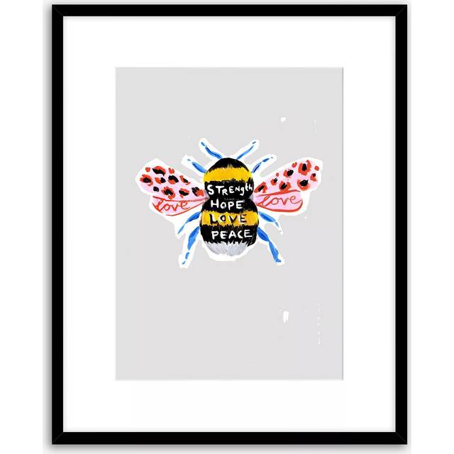 Eleanor Bowmer Bee Framed Print & Mount, 52 x 42cm, Yellow/Multi