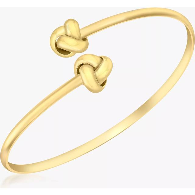 IBB 18ct Gold Crossover Knot Torque Bangle, Gold