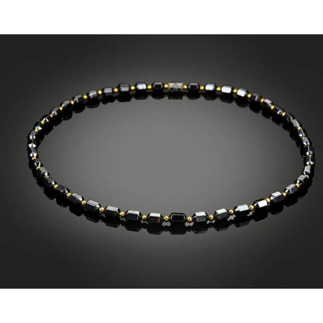 Women Hematite Hexagonal Prism Beads Magnetic Necklace