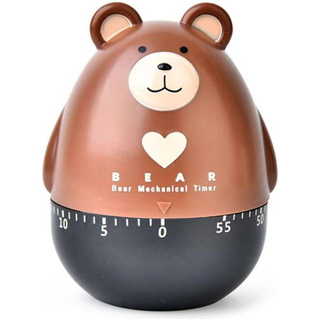 Bear Kitchen Timer Mechanical Kitchen Timer Clock Multipurpose Lovely Kitchen Cooking Tools brown