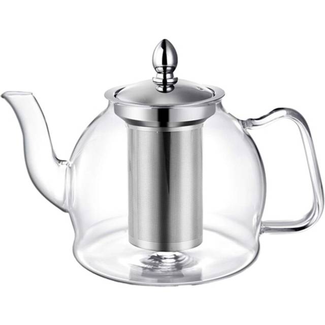 1000Ml Glass Teapot with Removable Infuser, Stovetop Safe Tea Kettle, Blooming and Loose Leaf Maker Set