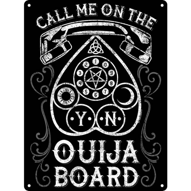 Grindstore Call Me On The Ouija Board Mini Plaque One Size svart