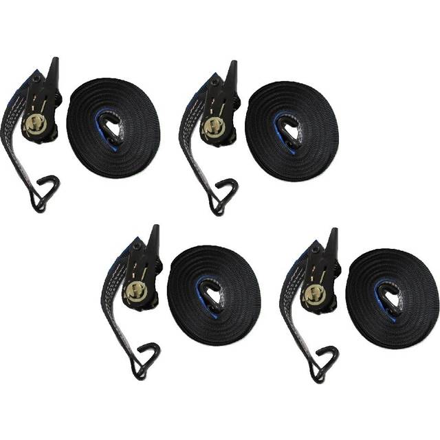 Ratchet Straps 25MM 10M 800KG X4 (Black Tie Down Heavy Duty Cargo)