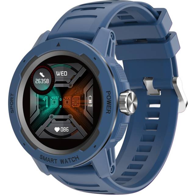 (Blue) 1.4 inch Full Touch Screen Heart Rate Blood Pressure Oxygen Measurement Sleep Monitoring 210mAh Long Standby Smart Watch
