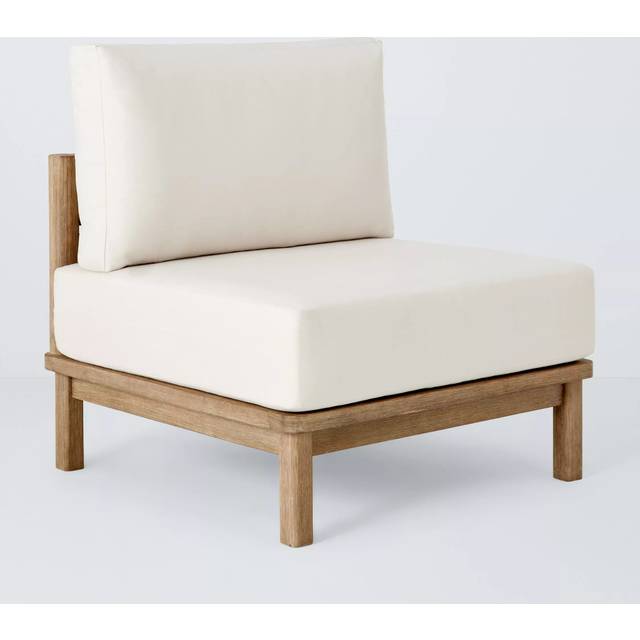 John Lewis Coast Eucalyptus Wood Garden Middle Unit Chair, Brushed Wood
