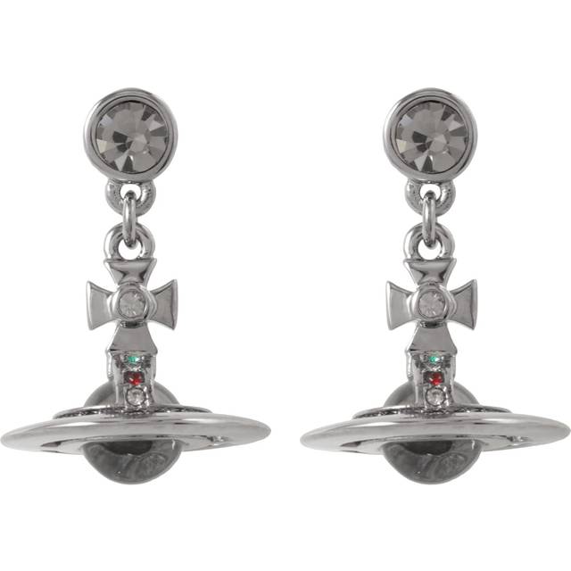 Vivienne Westwood 3D 3D Petit Orb Rhinestone Drop Earrings Chrome Silver 62020032-S001 [Item]