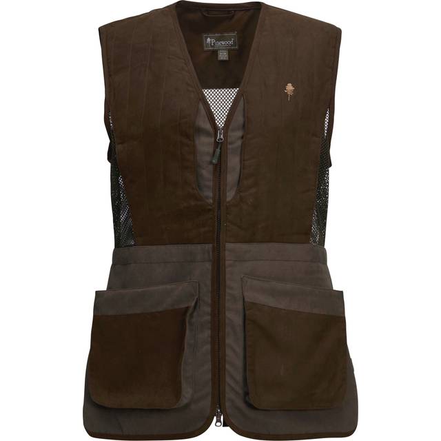 Pinewood Women's Shooting Vest Suede Brown, XXL