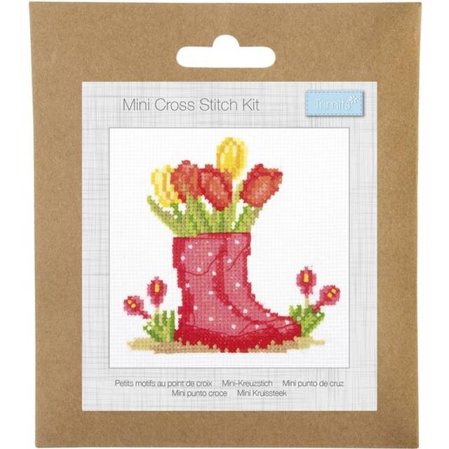 Trimits Wellies Mini Counted Cross Stitch Kit - Multicoloured