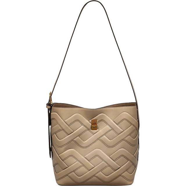 Radley Threadneedle Street Leather Cable Knit Bucket Bag