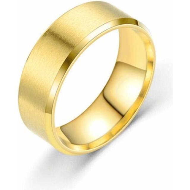 (gold, 6-8mm) Titanium Steel Matte Ring Melanin, Stainless Steel Men's Brushed Ring Ring