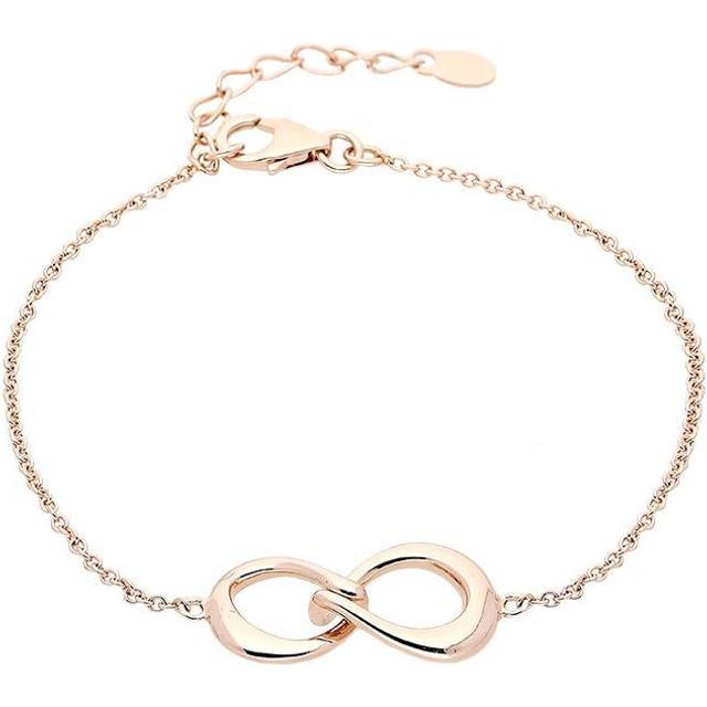 Rose Gold Plated Sterling Silver Infinity Link Bracelet - Option1 Value Silver