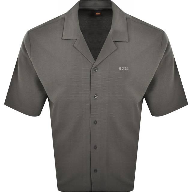 BOSS Waffle Texture Shirt - Light Beige, Open Beige, Size 2Xl, Men - 2XL