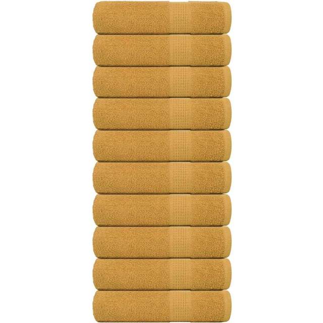 Duschhanddukar 10 st guld 70x140 cm 360 gsm 100% bomull
