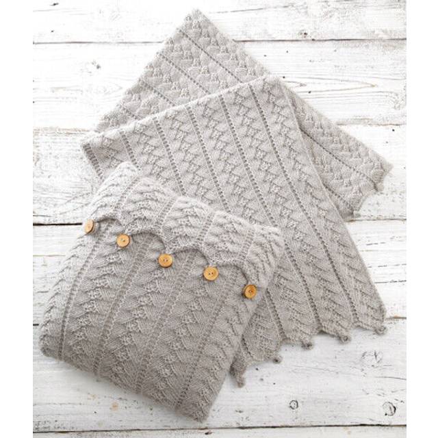 Ukhka 160 cushion & blanket knitting pattern in aran weight yarn