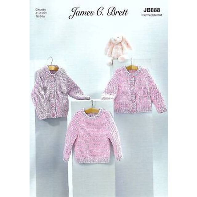 James brett baby knitting pattern chunky kids sweater & cardigans jb888