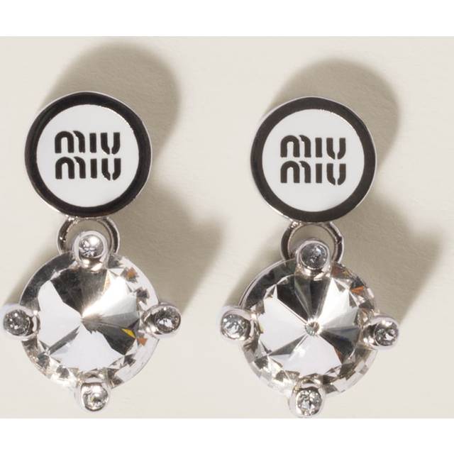 Metal earrings with crystals