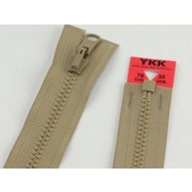 YKK Vislon Flip Over Chunky Open End Zips Beige Fawn