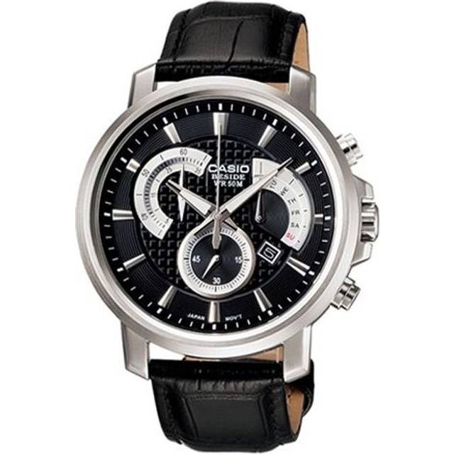 Men's CASIO Large Series Fashion Stylish Business Casual Waterproof Quartz Leather Strap Watch Mens Black Analog - BLACK - Free