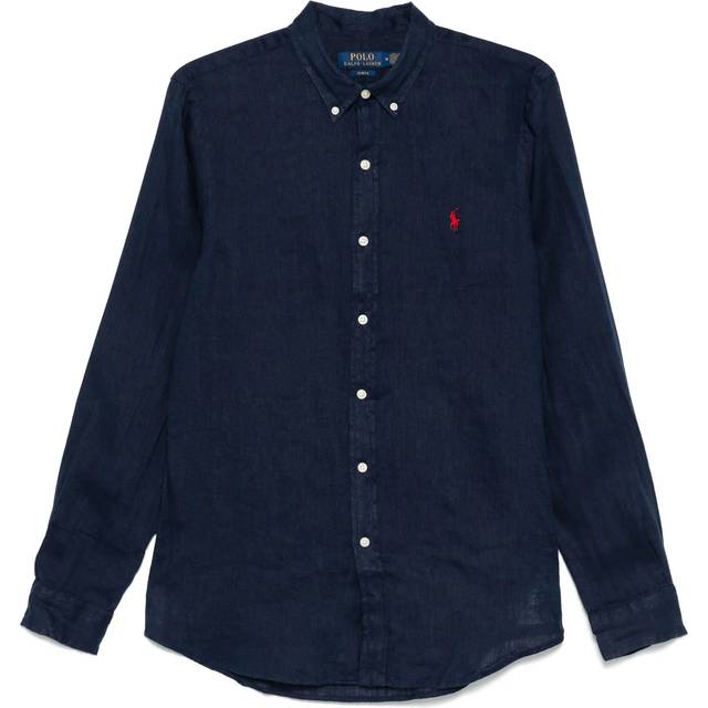 Polo Ralph Lauren, Skjorta, Herr, S, Blå Button-Down Skjorta med Pony Motif - blue (S)