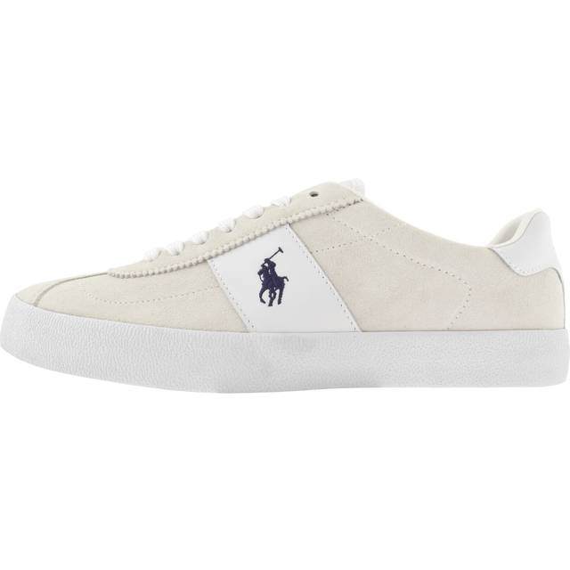 Polo Ralph Lauren Court Vulc Suede Trainer - White, White, Size 12, Men