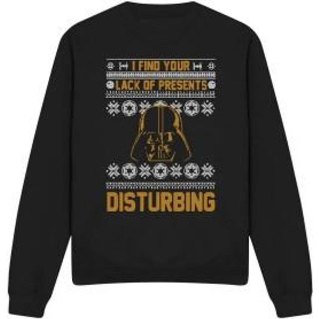 (XL, Black) Star Wars Unisex Adult Lack Of Christmas Presents Fair Isle Sweatshirt