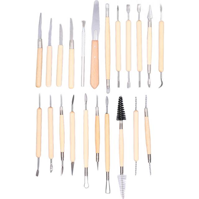 22Pcs Sculpting Tool Pottery Clay Double Ended Wooden Handle Ceramic Carving Set Kit for DIY