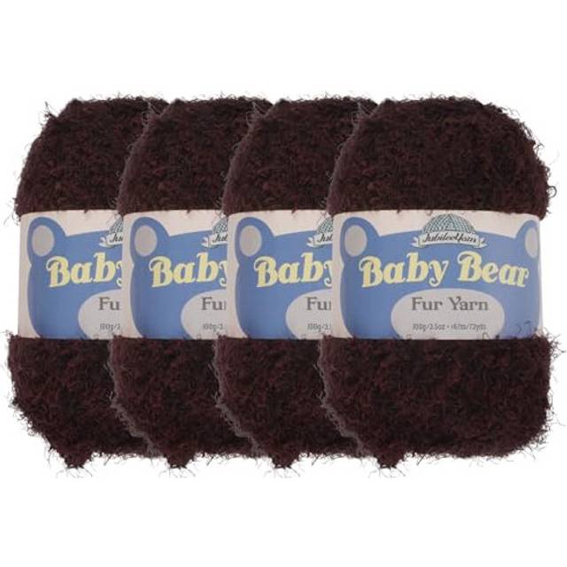 JubileeYarn Baby Bear Yarn - Chunky Weight Polyester Fur - 100g/Skein -ÂBrown - 4 Skeins