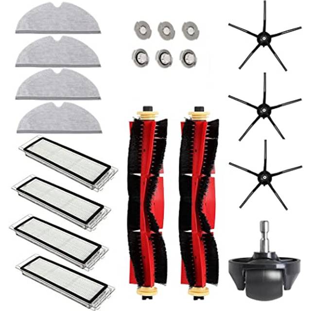 Chuancheng. Set i 20-bitar för Xiaomi Roborock S6 S60 S65 S5 MAX T6 dammsugartillbehör, 2 rullborstar, 4 filter, 4 moppdukar, 3 sidoborstar, 6 st filter till vattentank, 1 hjul