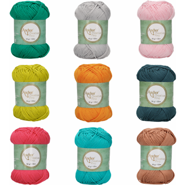 Anchor style creativa 50g 8 ply crochet knitting yarn wool 100% cotton
