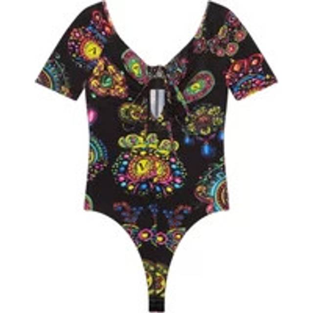 Versace Jeans Couture, Topp, Dam, S, Svart Regalia Print Body - black (S)