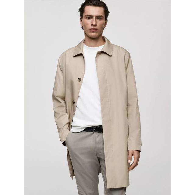 Mango Chayton Parka Coat, Light Beige