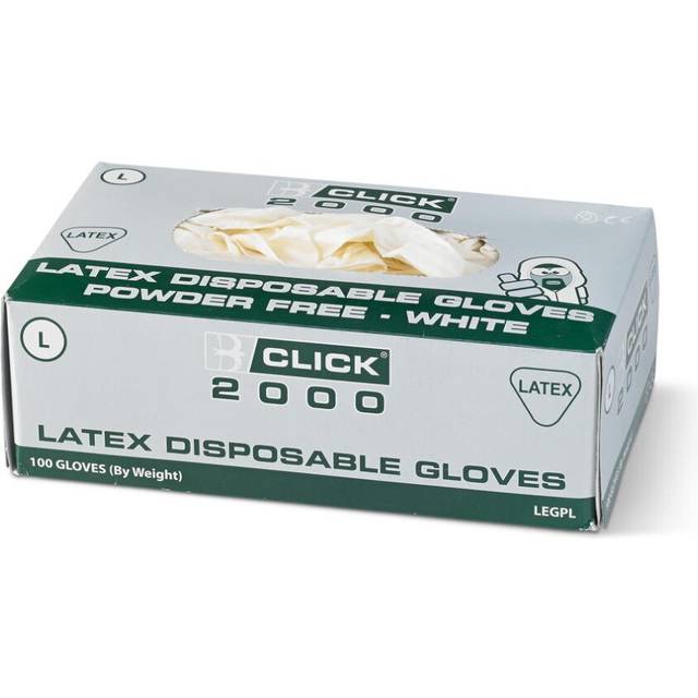 (Large 9) Click Latex Powder Free Disposable Gloves 100 Pack