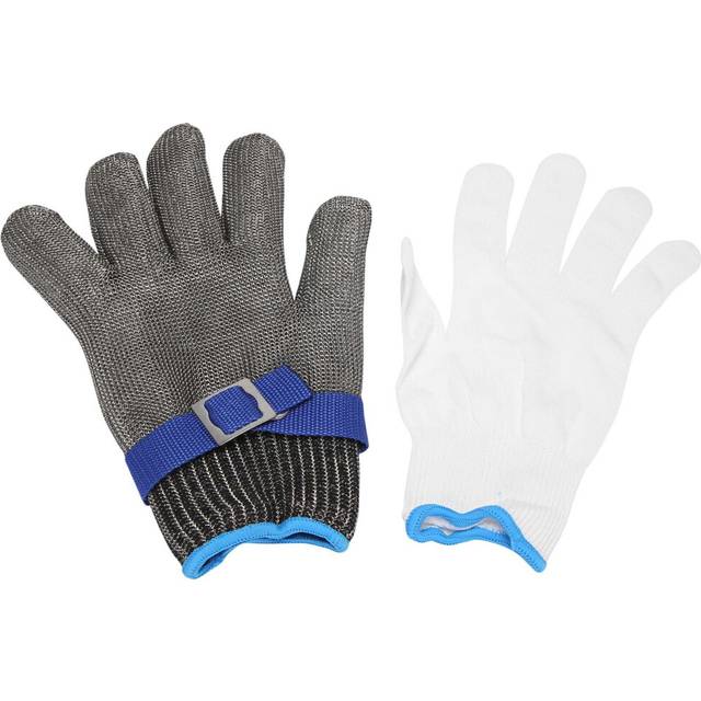 Cut Resistant Gloves-Stainless Steel Wire Mesh Butcher Safety Work Gloves for Meat Cutting, fishing(Extra )