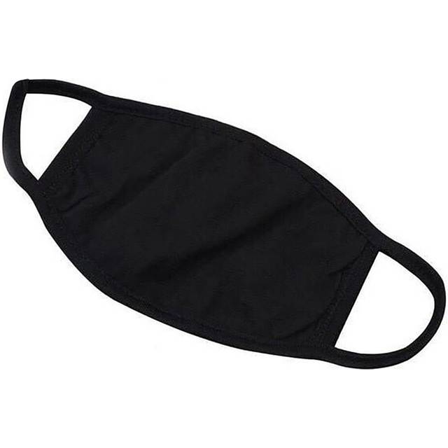 (Black) Washable Protective Reusable Cotton Anti Dust Pollution Unisex White Black Mouth Half Face Mask