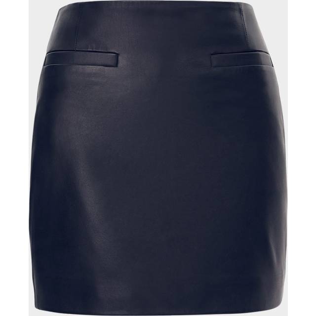 Rowan Leather Mini Pencil Skirt - NAVY - Small