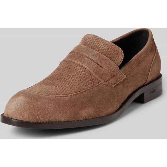 Men's BOSS Orange Tayil Mens Suede Loafers - Tan - Size: 10