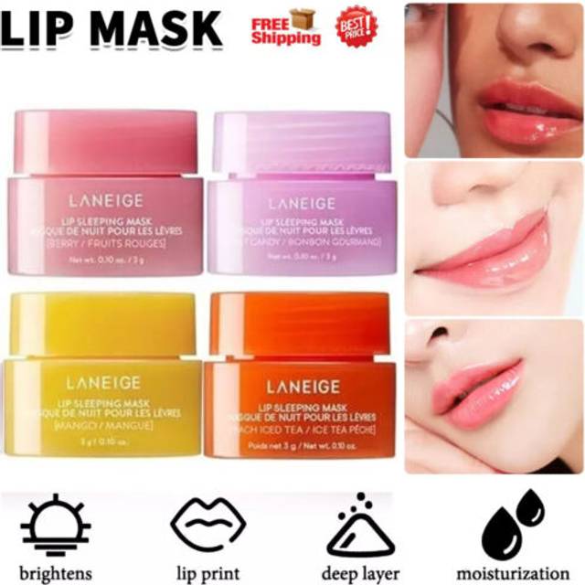 4pcs laneige lip sleeping mask mini set night care set water lip mask 12g