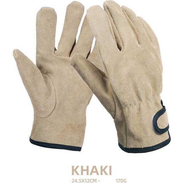 (a-Khaki) Barbecue Gloves Retardant Welding Gloves Safety Protective Perfect For Stove Oven Furnace Retardant Welding Gloves Guantes