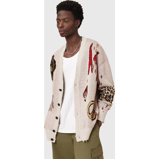 Allsaints – Jay – Naturvit kofta i unisex-modell-Vit/a
