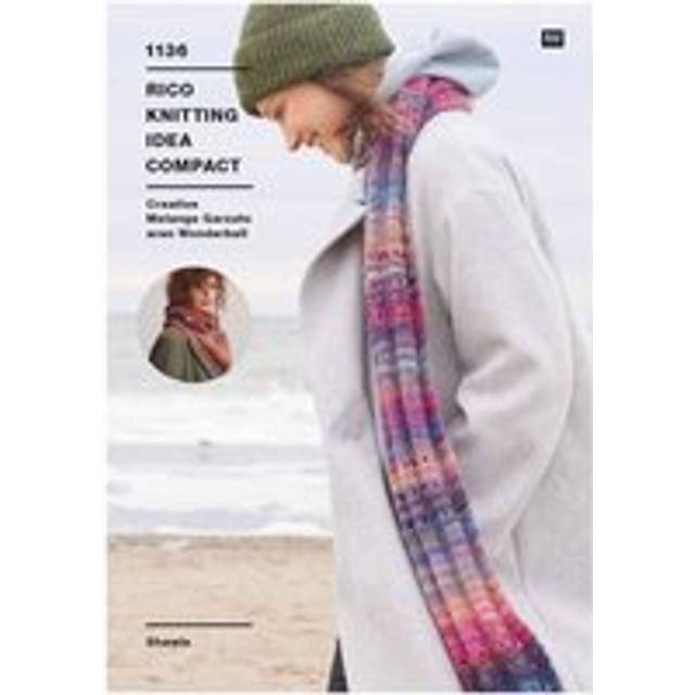 Knitting Idea Compact Rico Creative Melange Garzato Aran Shawl Pattern (1136)