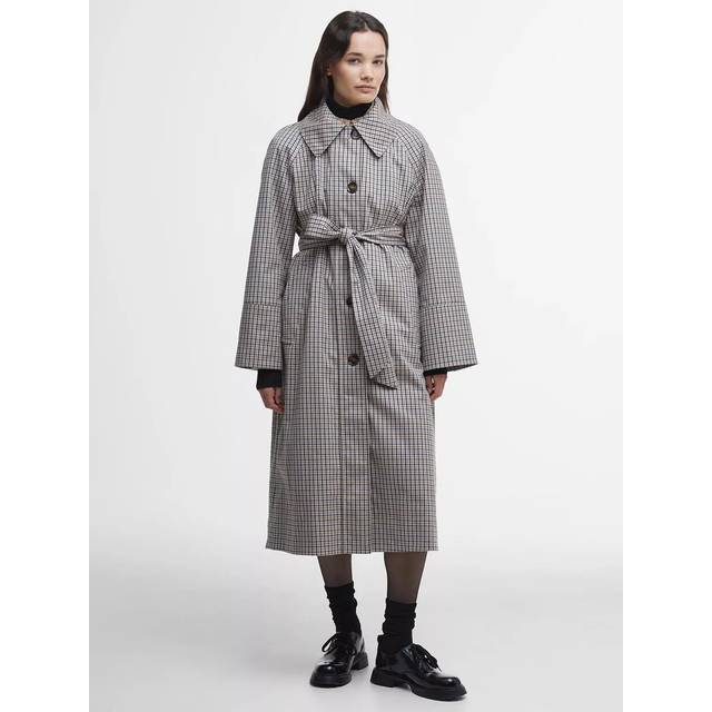 Barbour Beatrix Check Showerproof Trench Coat - Multi, Multi, Size 16, Women - Print