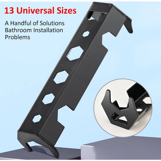 12 Sizes Multifunctional Basin Wrench Sink Wrench Faucet Plumbing Pipe Tools Plumbers Universal 12-in-1 black