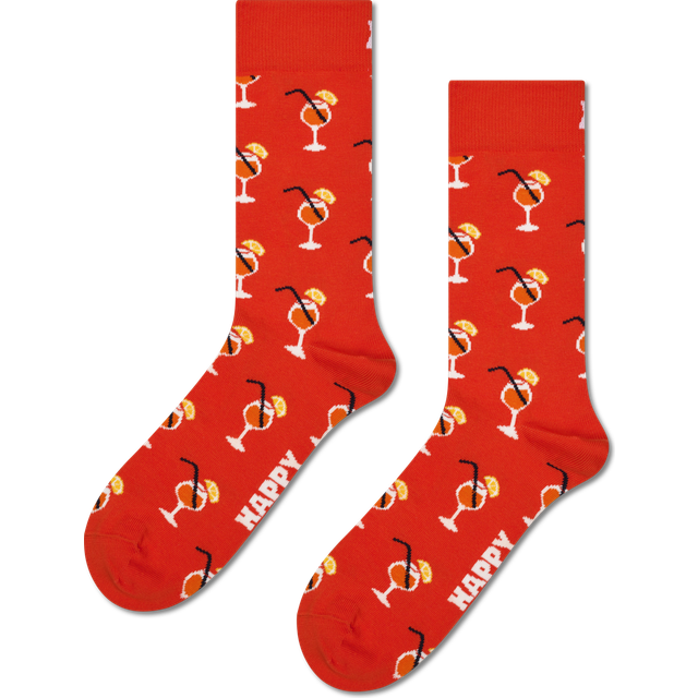 Dark Orange Orange Spritz Crew Sock - Dark Orange, White, Navy - 36-40