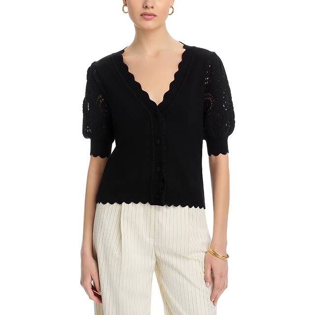 T Tahari Crochet Cardigan